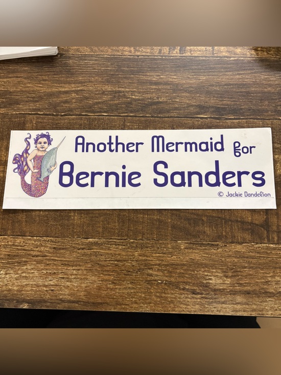 jackie dandelion Other - “Another Mermaid for Bernie Sanders” Purple Bumper Sticker